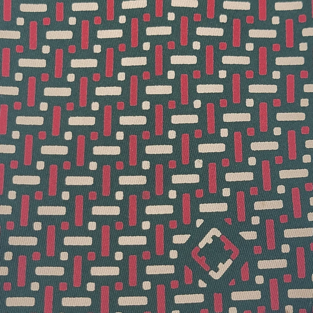 Salvatore Ferragamo Brown Beige Red‎ Necktie Tie 100% Silk Italy